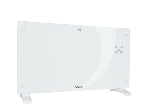 Grzejnik konwektorowy szklany biały z LCD, pilotem sterowania i WiFi 2500W (1) Geko