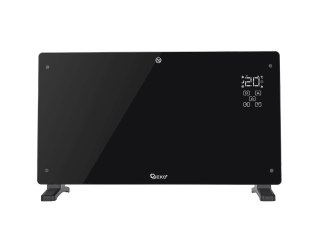 Grzejnik konwektorowy szklany czarny z LCD, pilotem sterowania i WiFi 2500W (1) Geko
