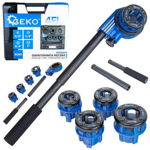 Gwintownica ręczna do rur 4-elementowa 3/8"-1" (4) Geko