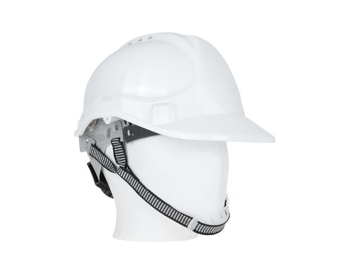 Kask ochronny budowlany BHP regulowany - biały (50) Geko