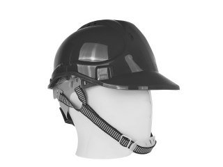 Kask ochronny budowlany BHP regulowany - czarny (50) Geko