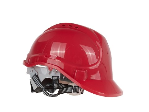 Kask ochronny budowlany BHP regulowany - czerwony (50) Geko
