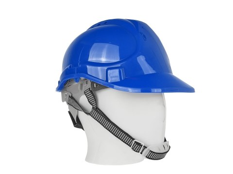 Kask ochronny budowlany BHP regulowany - niebieski (50) Geko