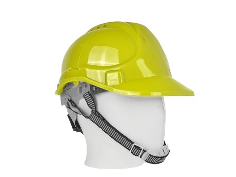 Kask ochronny budowlany BHP regulowany - żółty (50) Geko