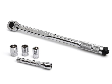 Klucz dynamometryczny 1/2" 28-210Nm nasadki i przedłużka (10) Geko