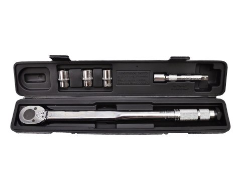 Klucz dynamometryczny 1/2" 28-210Nm nasadki i przedłużka (10) Geko