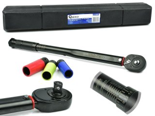 Klucz dynamometryczny 1/2" 28-210nm nasadki alu 3el. Black HD (10) Geko