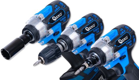 Klucz udarowy akumulatorowy bezszczotkowy 350Nm 2x3.0Ah 21V - zestaw XXL (5) Geko
