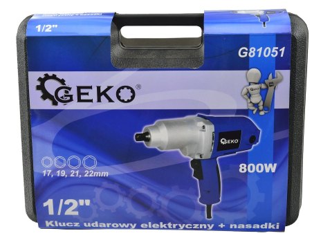 Klucz udarowy elektryczny 1/2" nasadki(5) Geko
