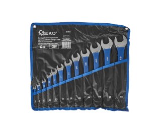 Klucze płasko-oczkowe polerowane z gumowym uchwytem AntiSlip 6-32mm 12el. CRV (4) Geko