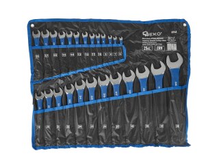 Klucze płasko-oczkowe polerowane z gumowym uchwytem AntiSlip 6-36mm 25el. CRV (4) Geko