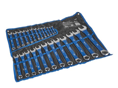 Klucze płasko-oczkowe polerowane z gumowym uchwytem AntiSlip 6-36mm 25el. CRV (4) Geko