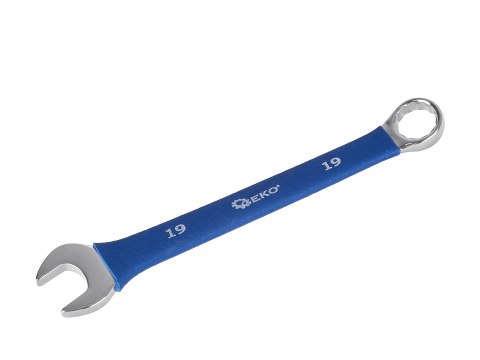Klucze płasko-oczkowe polerowane z gumowym uchwytem AntiSlip 6-36mm 25el. CRV (4) Geko
