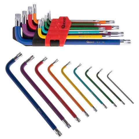 Klucze torx kolorowe T10-T50 9el. CrV (6/48) Geko