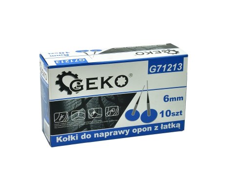 Kołki do naprawy opon z łatką 6mm 10szt. Geko