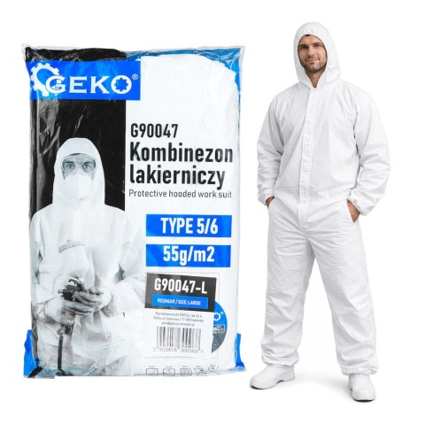 Kombinezon lakierniczy z kapturem 55g/m2 typ 5/6 - rozmiar L (50) Geko