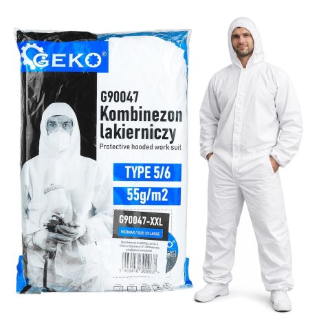 Kombinezon lakierniczy z kapturem 55g/m2 typ 5/6 - rozmiar XXL (50) Geko