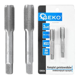 Komplet gwintowników drobnozwojnych ręcznych M10 x 0,75mm 2szt. (100/200) Geko