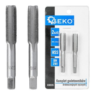 Komplet gwintowników drobnozwojnych ręcznych M10 x 1,0mm 2szt. (100/200) Geko