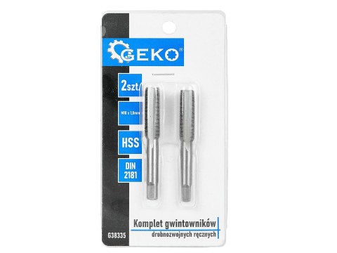 Komplet gwintowników drobnozwojnych ręcznych M10 x 1,0mm 2szt. (100/200) Geko