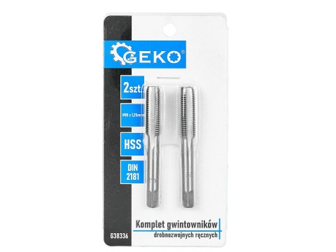 Komplet gwintowników drobnozwojnych ręcznych M10 x 1,25mm 2szt. (100/200) Geko