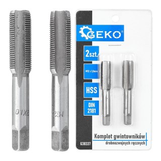 Komplet gwintowników drobnozwojnych ręcznych M12 x 1,0mm 2szt. (50/100) Geko