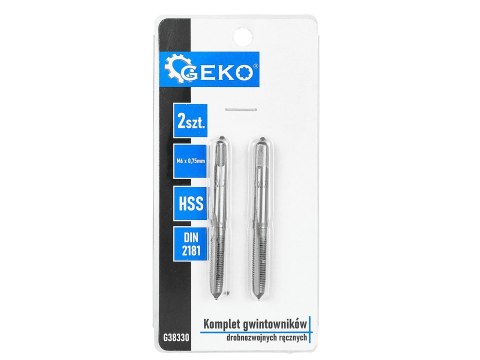 Komplet gwintowników drobnozwojnych ręcznych M6 x 0,75mm 2szt. (100/200) Geko