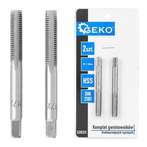 Komplet gwintowników drobnozwojnych ręcznych M7 x 1,0mm 2szt. (100/200) Geko