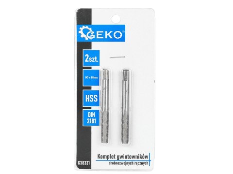 Komplet gwintowników drobnozwojnych ręcznych M7 x 1,0mm 2szt. (100/200) Geko