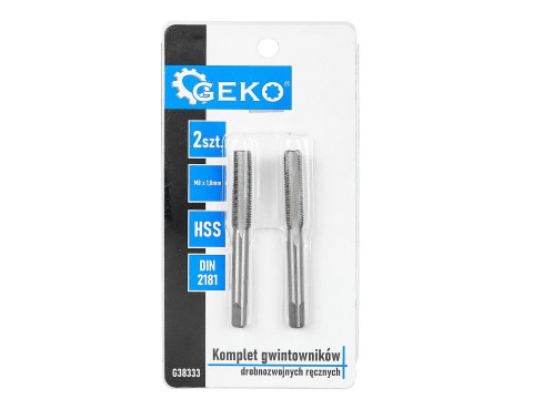 Komplet gwintowników drobnozwojnych ręcznych M8 x 1,0mm 2szt. (100/200) Geko