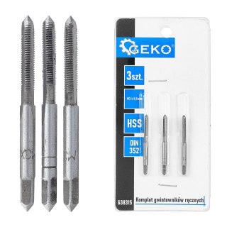 Komplet gwintowników ręcznych M3 x 0,5mm 3szt. (150/300) Geko