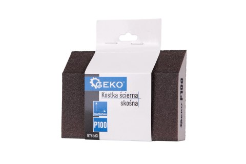 Kostka ścierna skośna 125x90x25mm P100 Geko