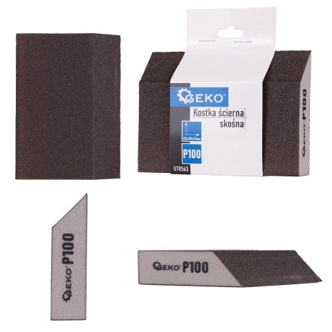 Kostka ścierna skośna 125x90x25mm P100 Geko