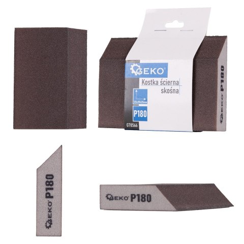 Kostka ścierna skośna 125x90x25mm P180 Geko