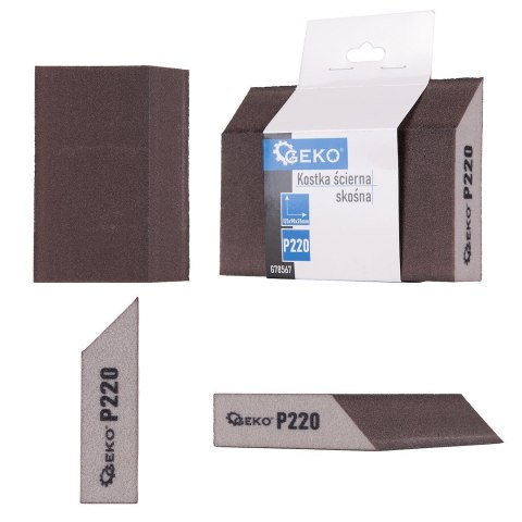 Kostka ścierna skośna 125x90x25mm P220 Geko