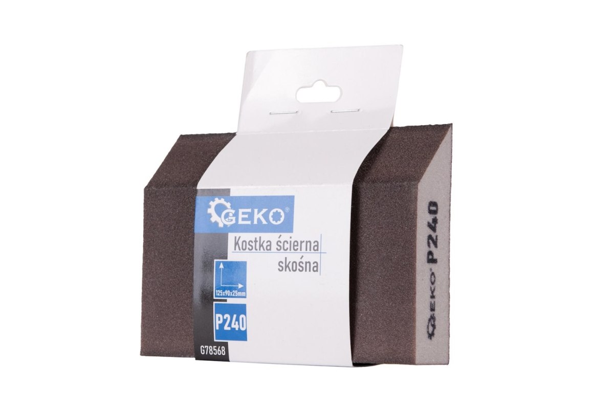Kostka ścierna skośna 125x90x25mm P240 Geko