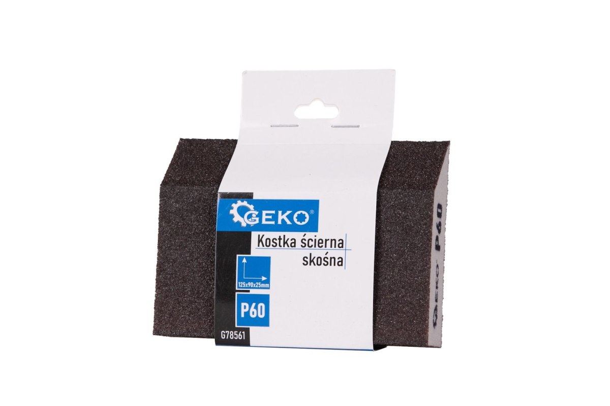Kostka ścierna skośna 125x90x25mm P60 Geko