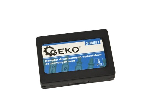 Kpl. dwustronnych wykrętaków do zerwanych śrub 6szt. HSS4341 (100) Geko