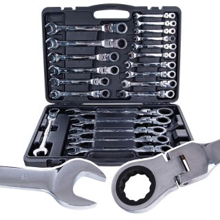 Kpl.kluczy łamanych z grzechotką 22el. 6-32mm (2) Geko