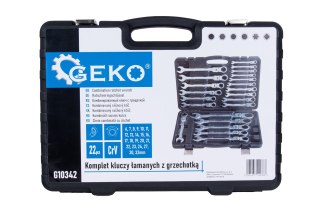 Kpl.kluczy łamanych z grzechotką 22el. 6-32mm (2) Geko