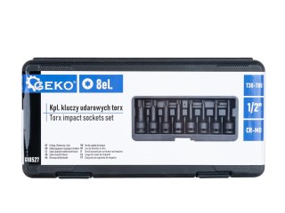 Kpl. kluczy udarowych torx 8el. 1/2" T30-T80 CR-MO Geko