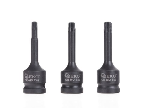 Kpl. kluczy udarowych torx 9szt. T20-T70 CR-MO (15) Geko