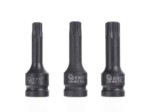 Kpl. kluczy udarowych torx 9szt. T20-T70 CR-MO (15) Geko