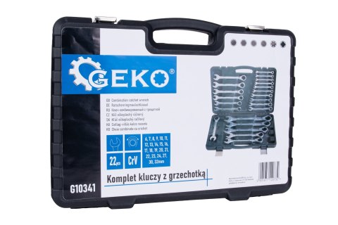 Kpl. kluczy z grzechotką 22el. 6-32mm (3) Geko