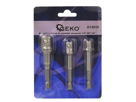 Kpl. redukcji do nasadek wkrętarki 1/4" 3/8" 1/2"(25/100) Geko