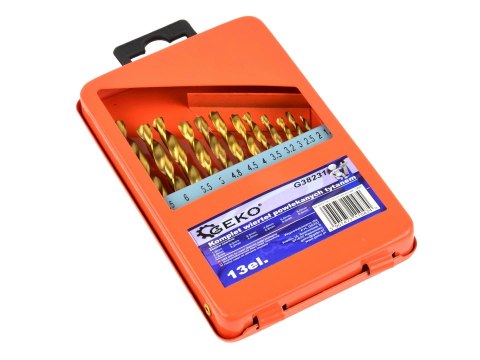 Kpl.wierteł 13szt.1,5-6,5mm HSS TiN met.box (20/80) Geko