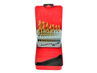 Kpl.wierteł 19szt.1-10mm HSS TiN met.box(40/80) Geko