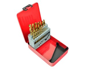 Kpl.wierteł 19szt.1-10mm HSS TiN met.box(40/80) Geko