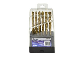 Kpl.wierteł 19szt.1-10mm HSS TiN plast.box (5/50) Geko