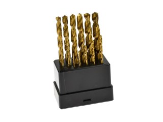 Kpl.wierteł 19szt.1-10mm HSS TiN plast.box (5/50) Geko